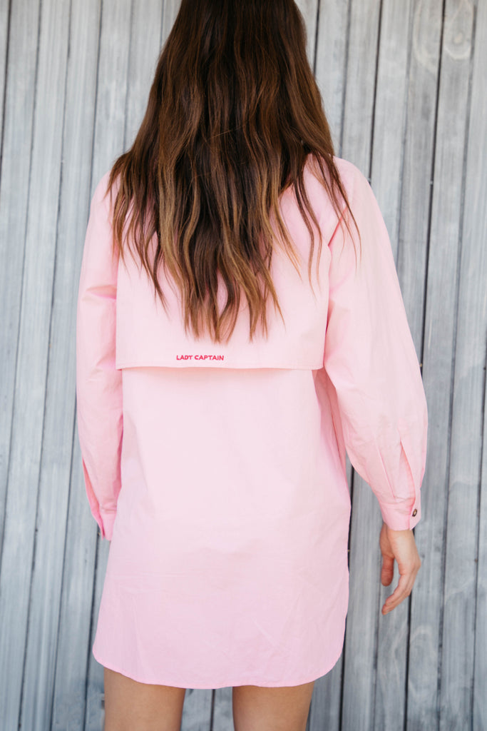 Pink Robe Captain Women's Fishing Shirtdress Cover-up in Pink by Lady Captain