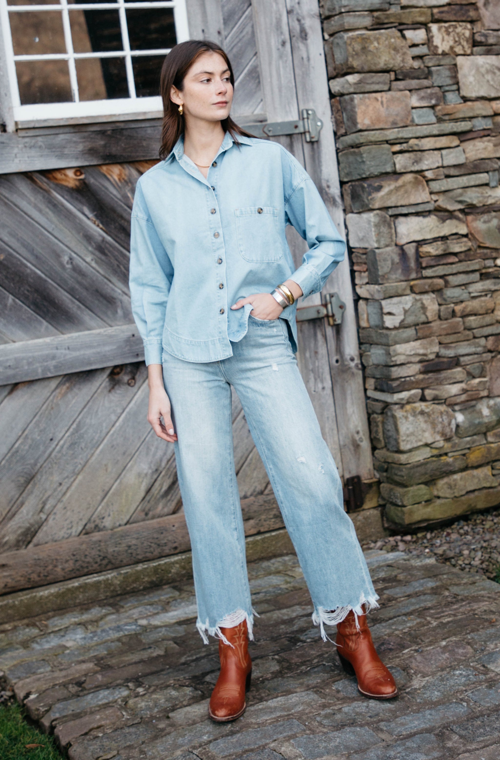 Chemisier Blanc Long Lady Captain - Coton Stretch - Taille 46 - Occasion Très Bon état