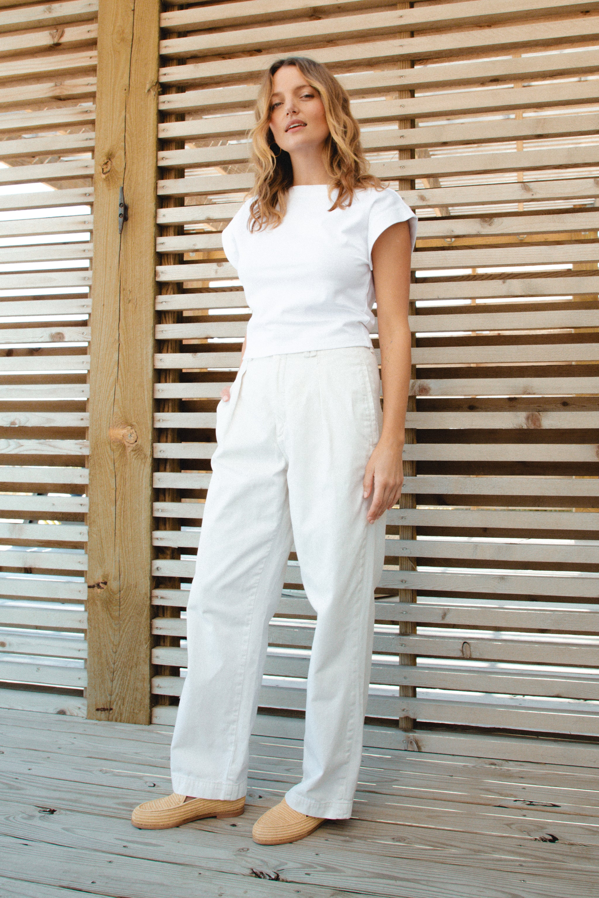 Women's Boat Neck Knit Top in White by Lady Captain