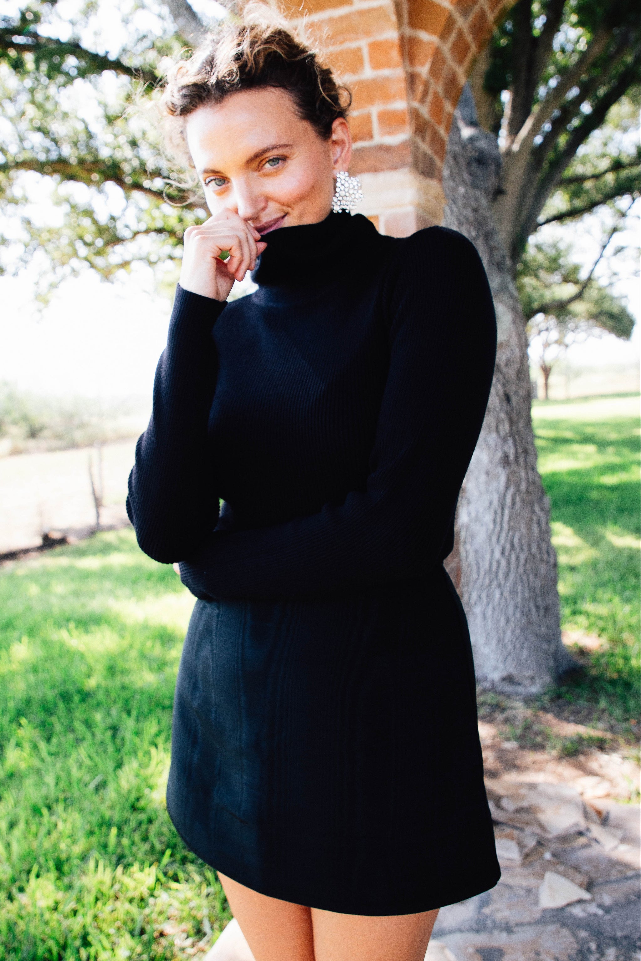 Mini Skirt in Black Moire by Lady Captain