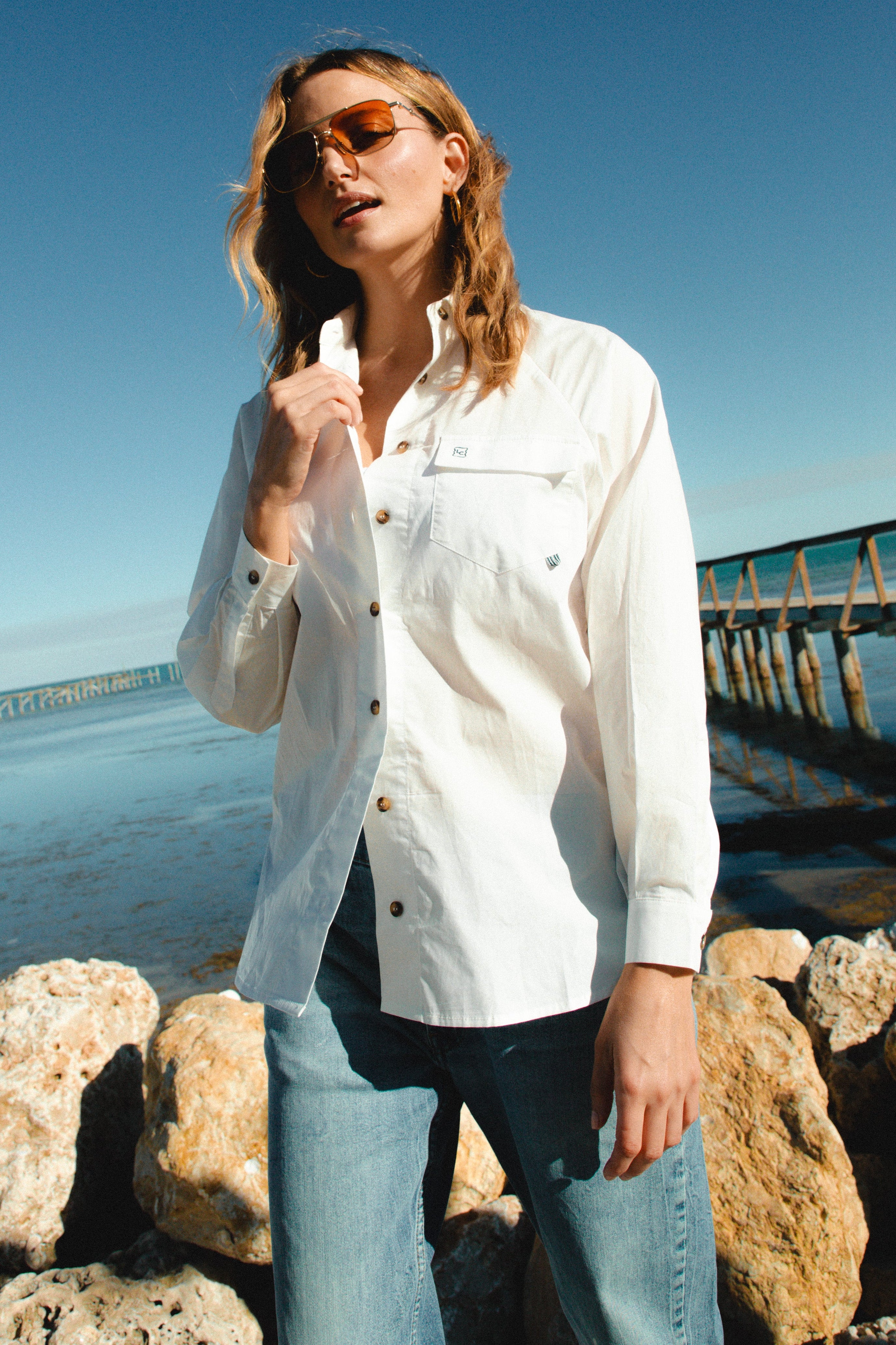 Women's Fishing Shirt in White by Lady Captain