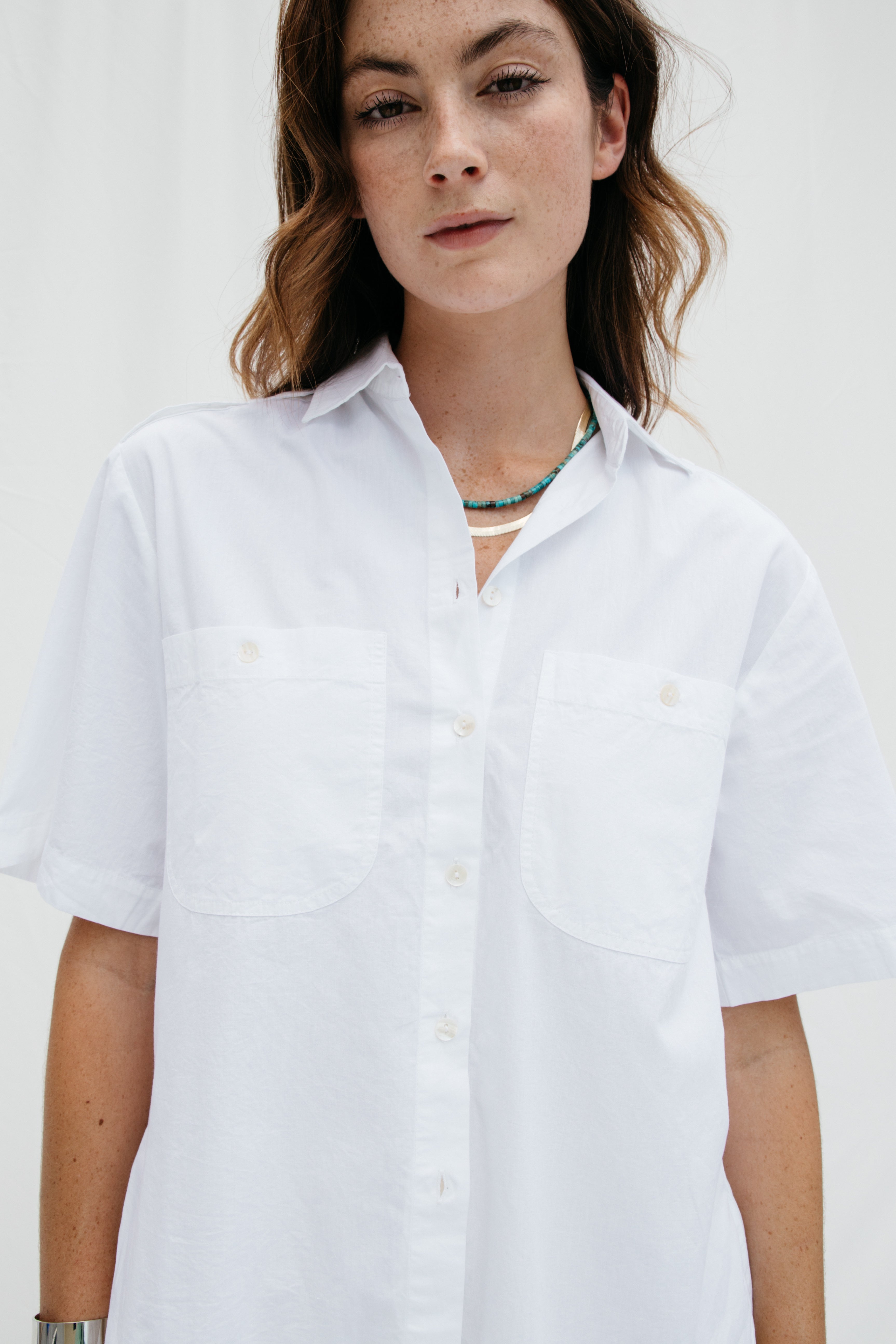 Lady Captain Military Shirt in Seashell